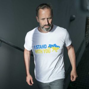 I stand with you valge Ukraina t-särk meestele