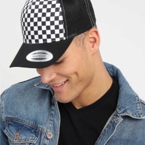 YP CLASSICS® ruuduline nokamüts Checkerboard Retro Trucker Cap reguleeritav