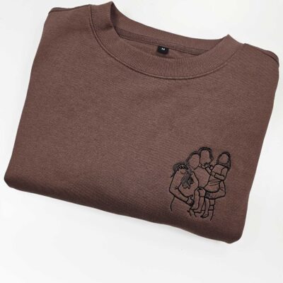 Oma pildist joontikandiga pusa, Unisex pusa ilma kapuutsita Sweat Crewneck