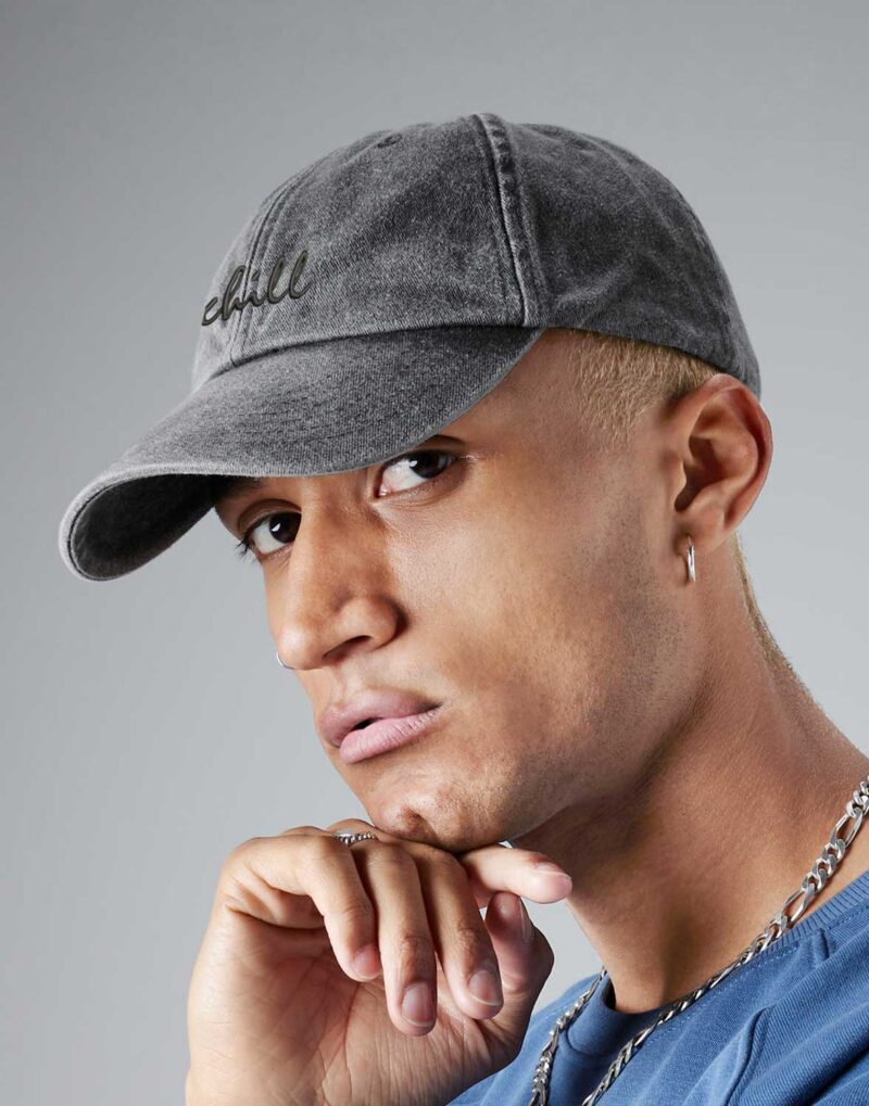 Teksti tikandiga nokamüts Kulutatud välimusega nokamüts Low Profile Vintage Cap reguleeritav - Image 2